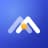 Our Homes app icon: two white roof outlines with an amber dot on an indigo tile