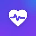 Vital Track app icon: a white heart with a pulse line on a blue-to-violet gradient