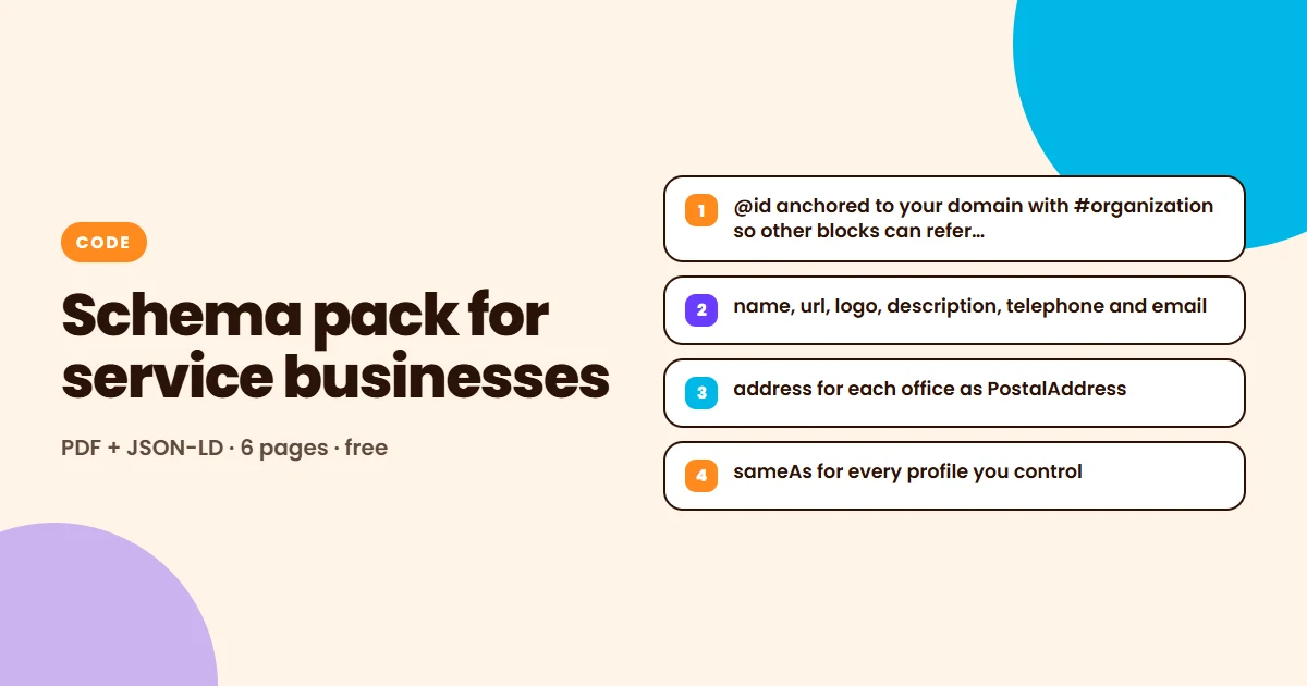 Schema pack for service businesses: a preview of what is inside