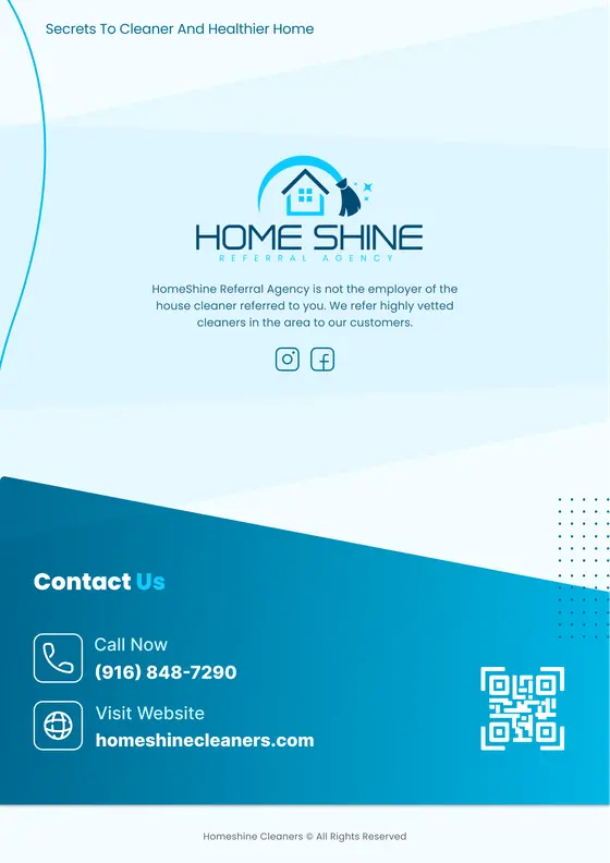 HomeShine Cleaners ebook closing page